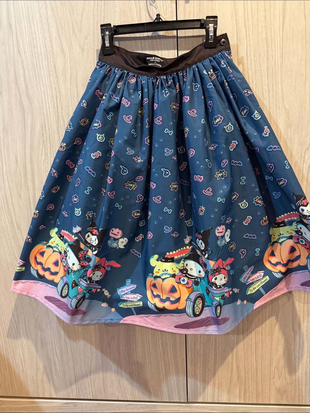 Hello Kitty Navy Skirt with Pink Trim and Halloween Print